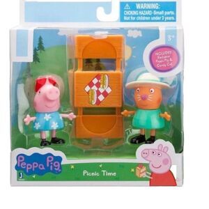 Jazwares Peppa Pig Picnic Time Playset Peppa Pig & Candy Cat Figure 3 Pieces NIB